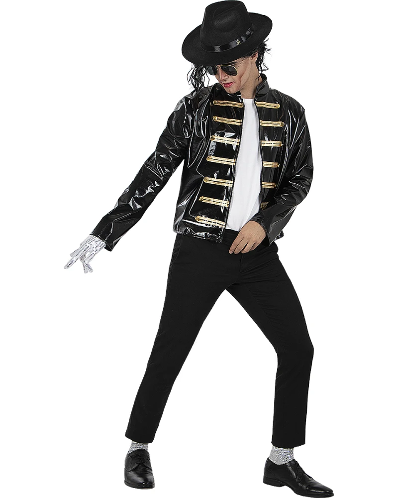 Черно военно яке Michael Jackson за възрастни с ефектен сценичен дизайн