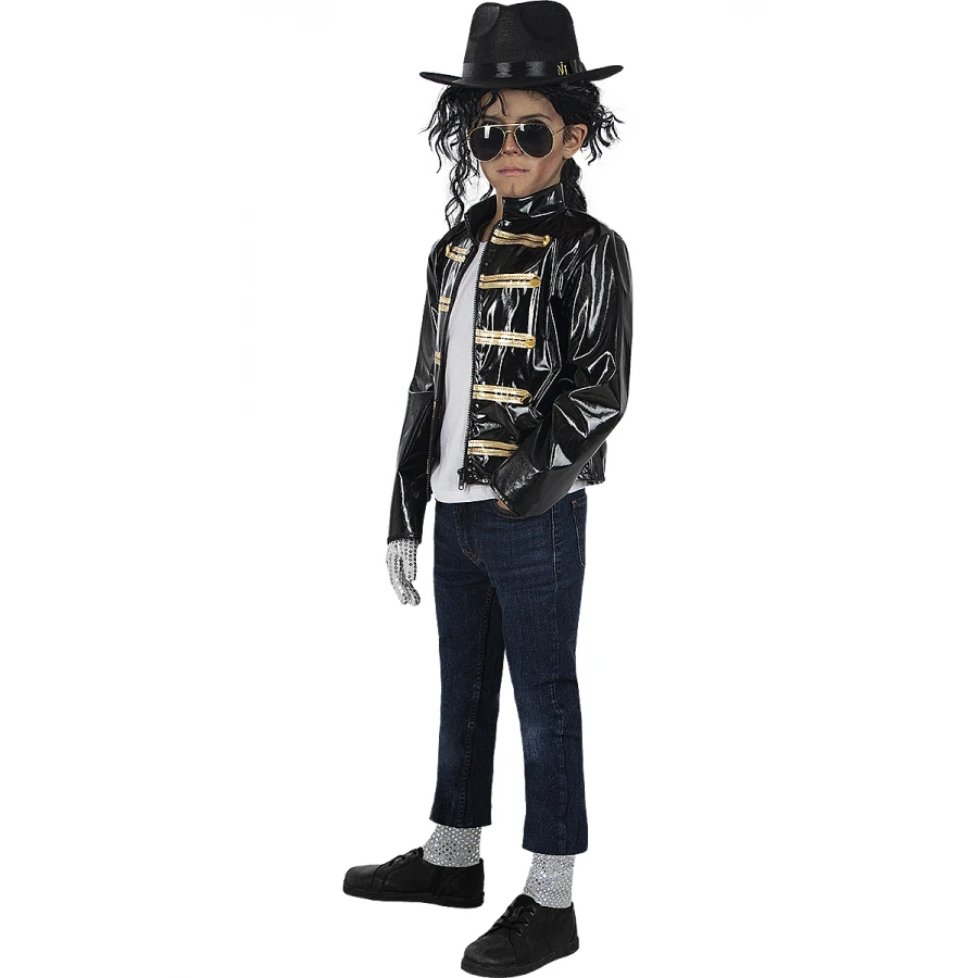 Черно военно яке Michael Jackson за момче с ефектен сценичен дизайн