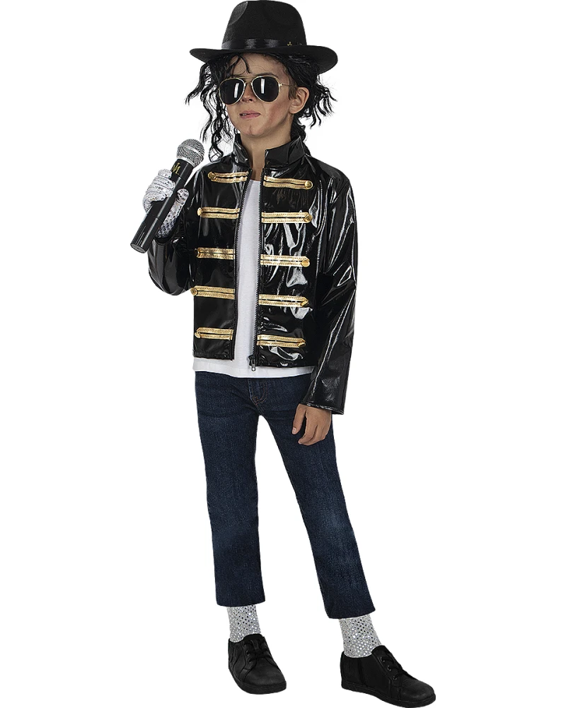 Черно военно яке Michael Jackson за момче с ефектен сценичен дизайн