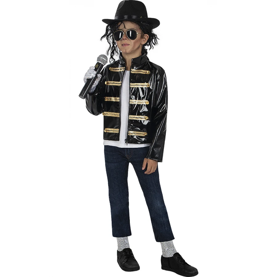 Черно военно яке Michael Jackson за момче с ефектен сценичен дизайн