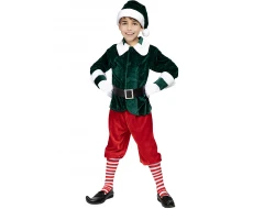 Луксозен коледен костюм на елф за момче