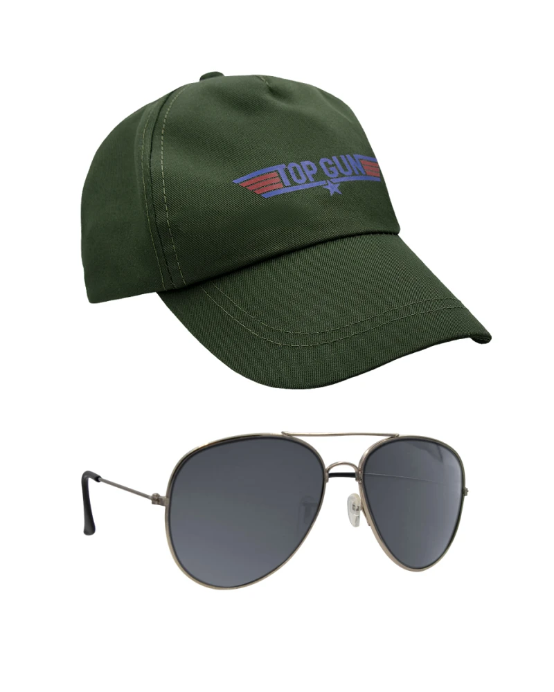 Комплект шапка и очила Top Gun пилотски стил