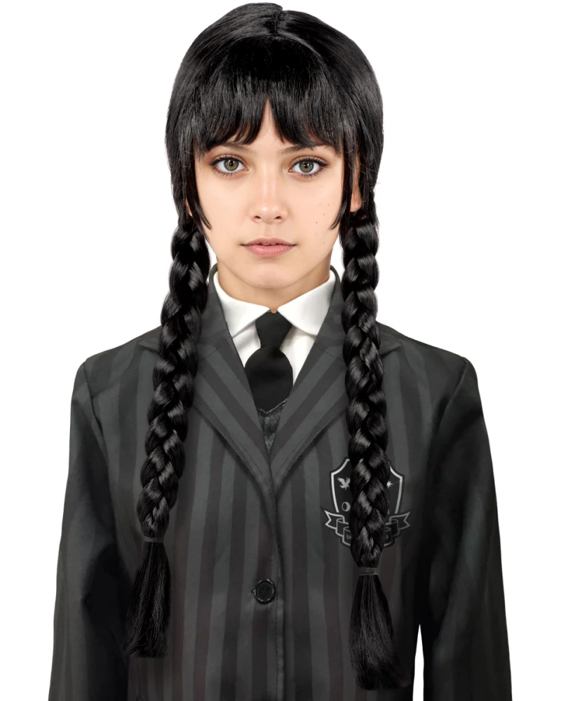 Официална перука Wednesday Addams за момичета Netflix
