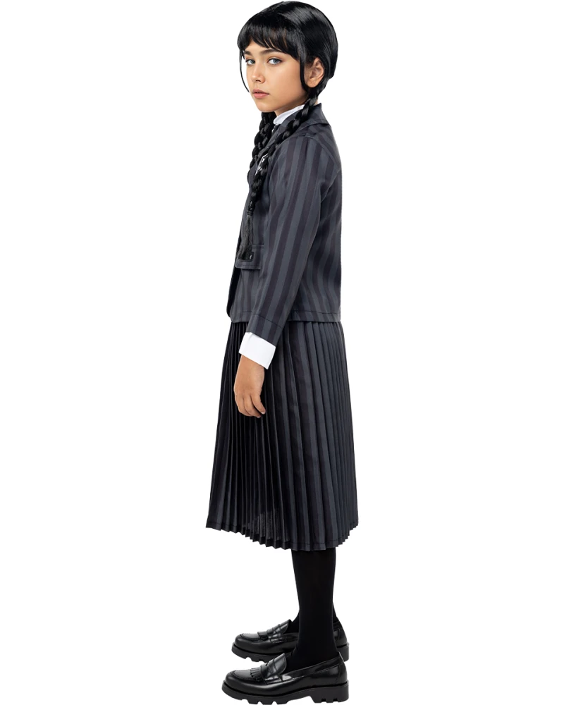 Костюм на Сърдитата дъщеря Wednesday Addams за момиче