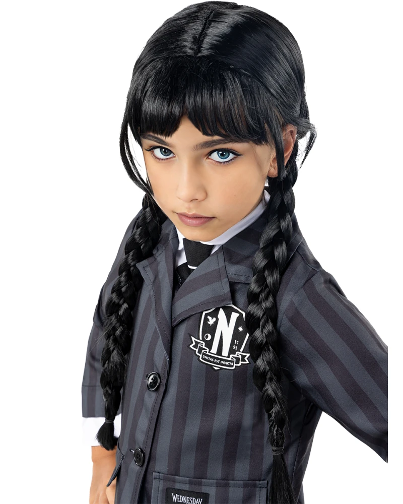 Костюм на Сърдитата дъщеря Wednesday Addams за момиче