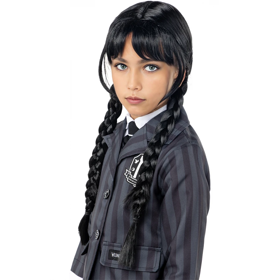 Официална перука Wednesday Addams за момичета Netflix