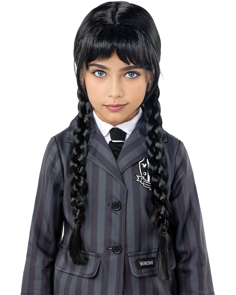 Официална перука Wednesday Addams за момичета Netflix