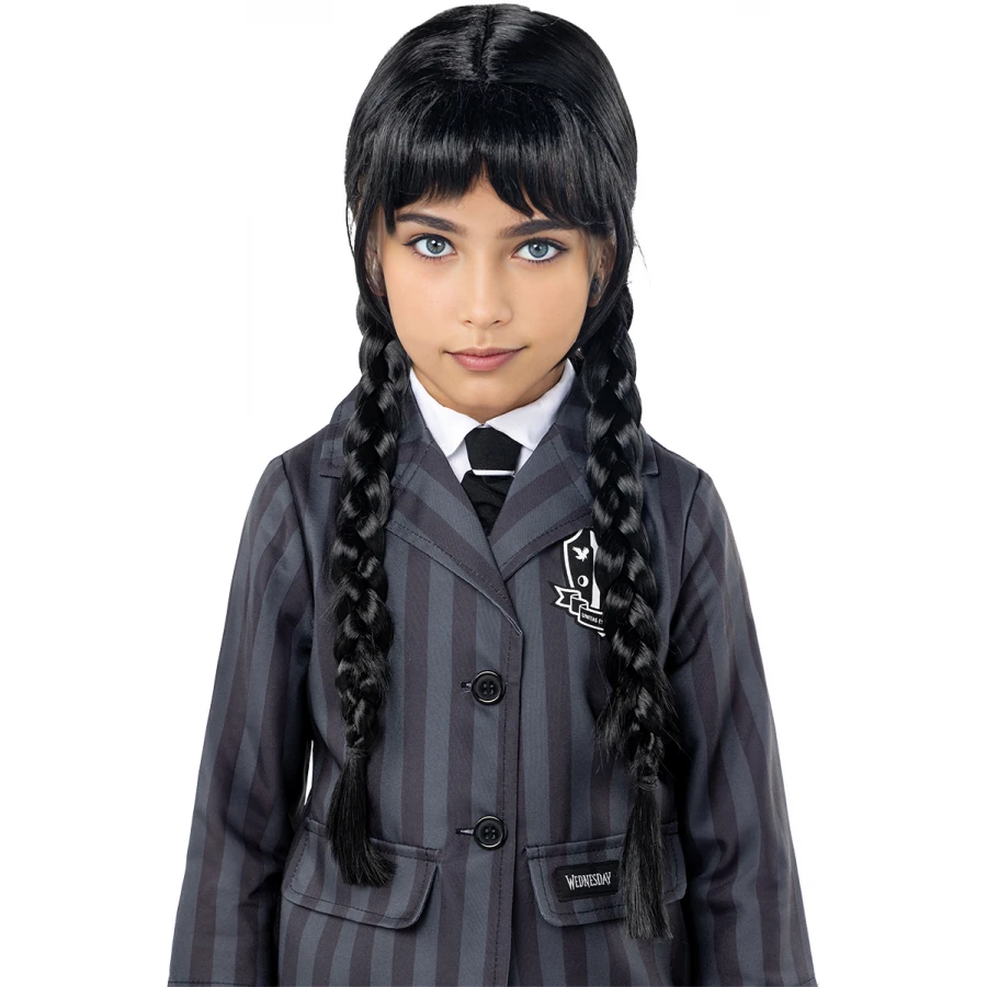 Официална перука Wednesday Addams за момичета Netflix