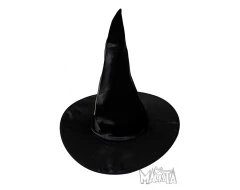 Сатенена шапка за вещица - черна