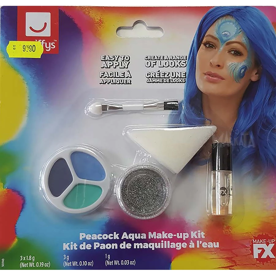 Карнавален грим - Make-Up FX, Паун Aqua Kit 50740
