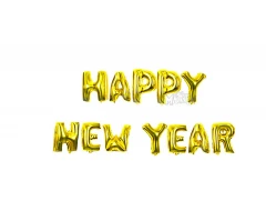 Фолиеви балони - Букви Happy new year в златен цвят