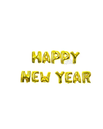 Фолиеви балони - Букви Happy new year в златен цвят