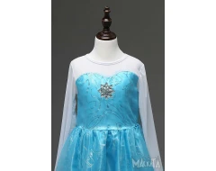 Детски костюм за кралица Елза - син цвят