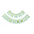 Парти украса - Банер Happy Birthday в цвят мента
