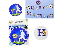 Парти украса - банер Happy Birthday с футболисти 54375