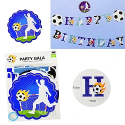 Парти украса - банер Happy Birthday с футболисти 54375
