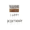 Сребърни свещи за парти - комплект "Happy Birthday"