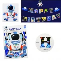 Парти украса - банер Happy Birthday с космонавт