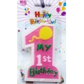 Розова свещ - First Birthday