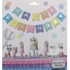 Парти украса - Банер Happy Birthday в цветове макарон