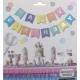 Парти украса - Банер Happy Birthday в цветове макарон