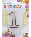 Парти свещички Birthday в цвят старо злато Парти свещички Birthday в цвят старо злато
