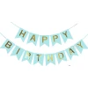 Парти украса - малък банер Happy Birthday в син цвят