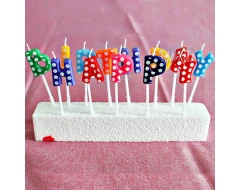 Свещи на точки за парти - комплект "Happy Birthday"