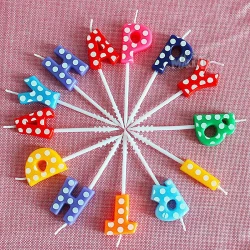 Свещи на точки за парти - комплект "Happy Birthday"