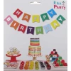 Парти украса - Банер Happy Birthday в пастелни цветове