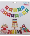 Парти украса - Банер Happy Birthday в пастелни цветове