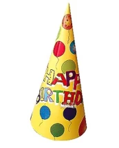 Парти шапка - Happy Birthday - 5бр