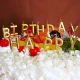 Златни свещи за парти - комплект "Happy Birthday"