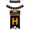 Парти украса - малък банер Happy Birthday в черен цвят