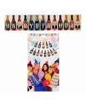 Парти банер Happy Birthday с бирени бутилки