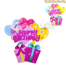 Парти надпис Happy Birthday със сърца