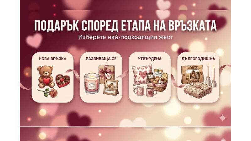 Как да изберем перфектния подарък според етапа на връзката ни