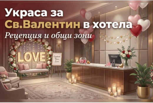 Как да украсите рецепцията и общите зони за Св. Валентин