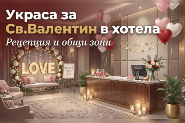 Как да украсите рецепцията и общите зони за Св. Валентин