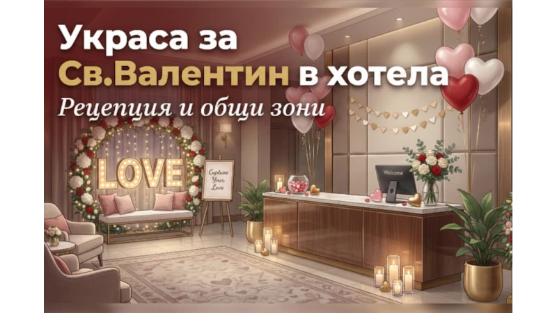Как да украсите рецепцията и общите зони за Св. Валентин