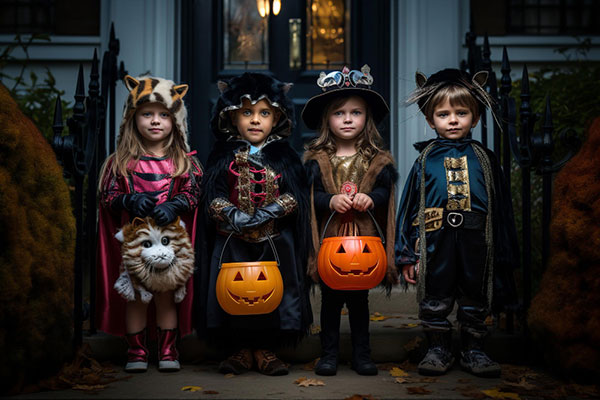 Деца облекли се за Хелоуин