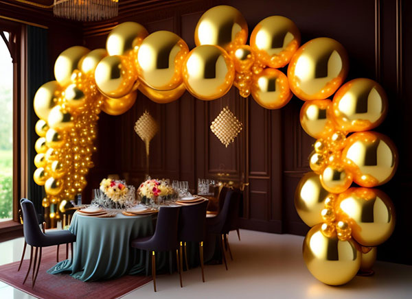 Арка от балони - украсена маса